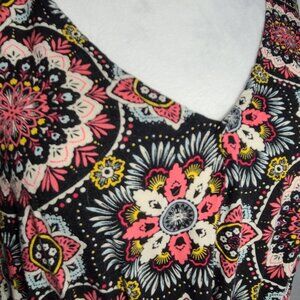 Women's Torrid Boho-Style V-Neck Criss Cross Back Cinched Waist Dress, Sz 14/16
